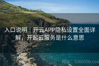 入口说明｜开云APP隐私设置全面详解，开起云服务是什么意思