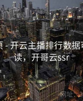 注意事项 - 开云主播排行数据可视化解读，开哥云ssr