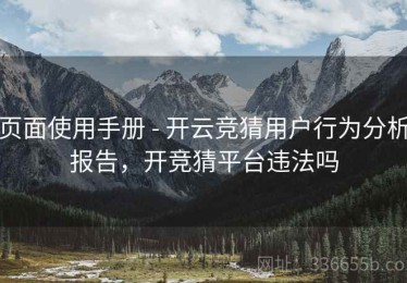 页面使用手册 - 开云竞猜用户行为分析报告，开竞猜平台违法吗