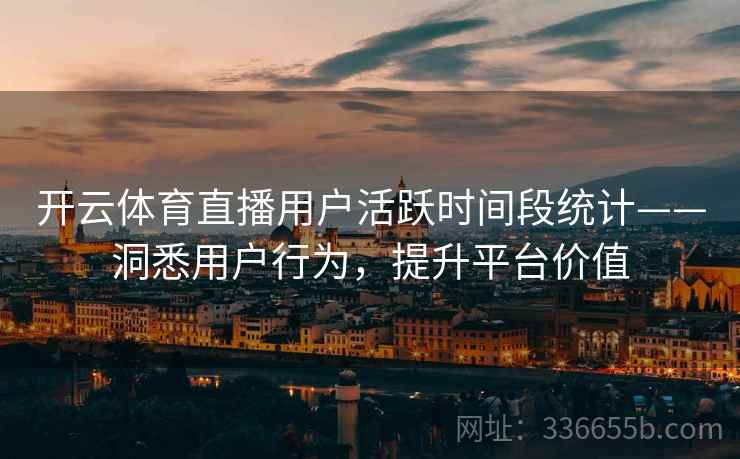 开云体育直播用户活跃时间段统计——洞悉用户行为，提升平台价值