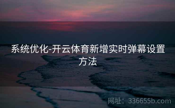 系统优化-开云体育新增实时弹幕设置方法