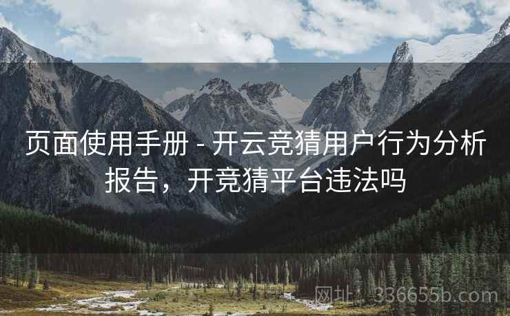 页面使用手册 - 开云竞猜用户行为分析报告，开竞猜平台违法吗